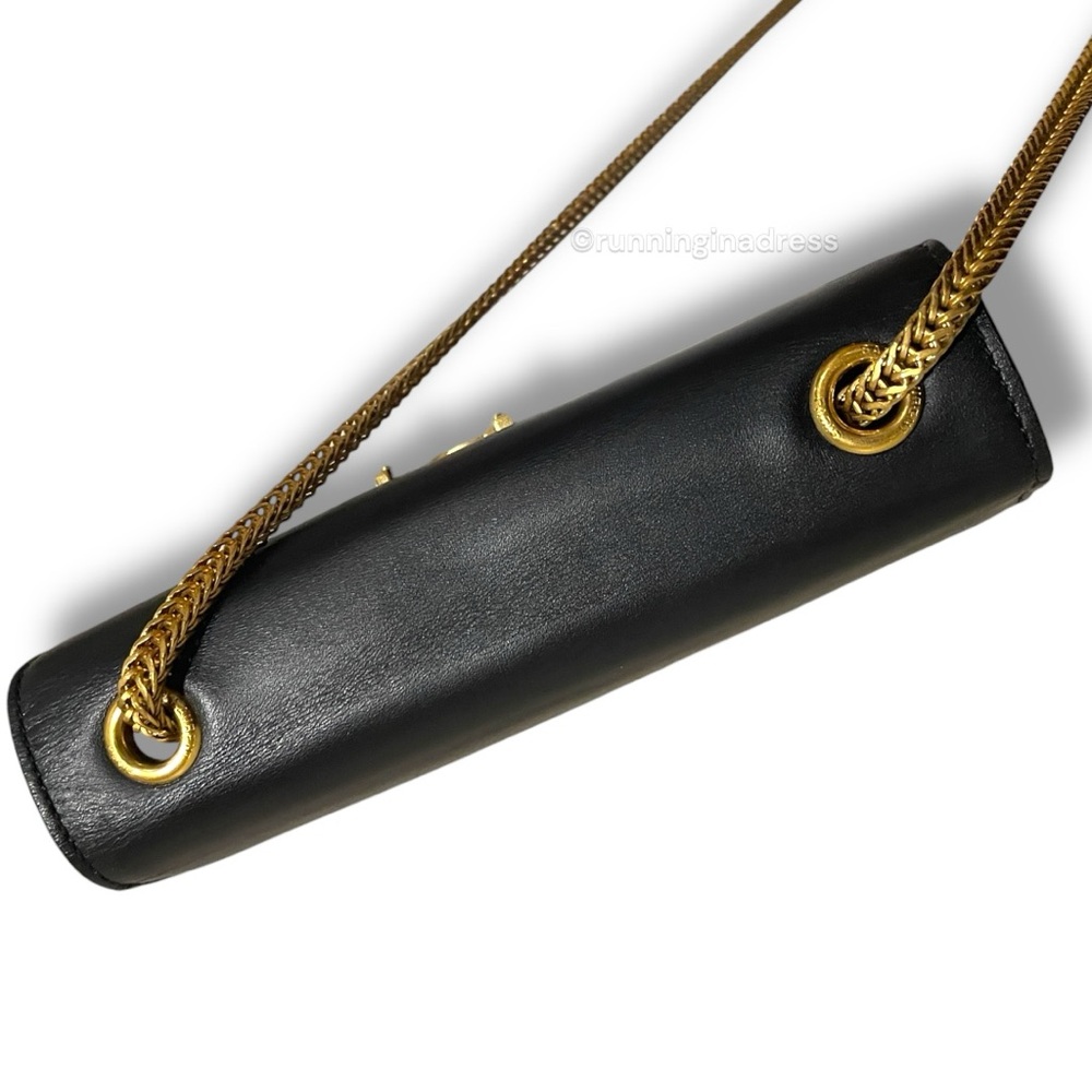 Saint Laurent Kate Tassel Logo Chain Bag In Black Leather With Gold Hardware - Picture 10 of 16